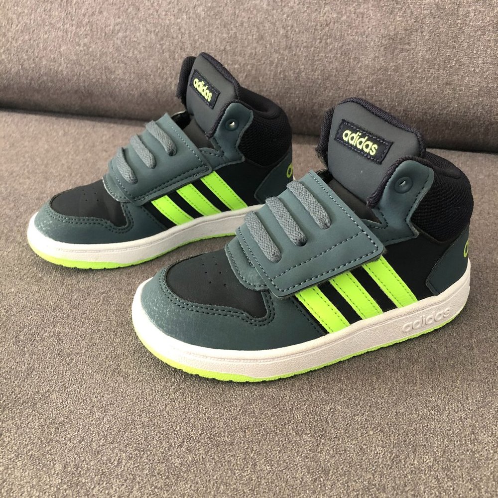 Adidas Toddler Child Hoops Mid 2.0 Shoes velcro strap 9.5